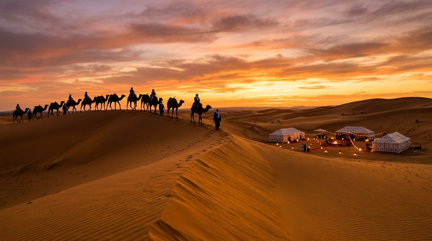 Moroccan Sahara Golden Dunes Luxury Camp