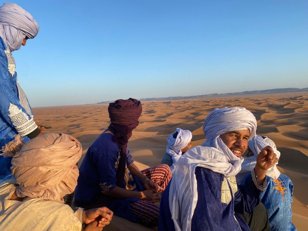 Our Team of Native Berber & Tuareg Guides on Dune Crest